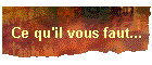 Ce qu'il vous faut...